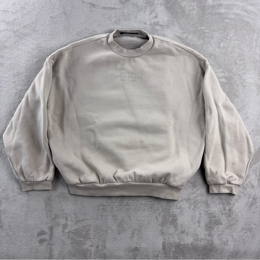 Fear Of God Essentials Sweatshirt‎ Mens Size Medium Gray Pullover Cotton Fleece